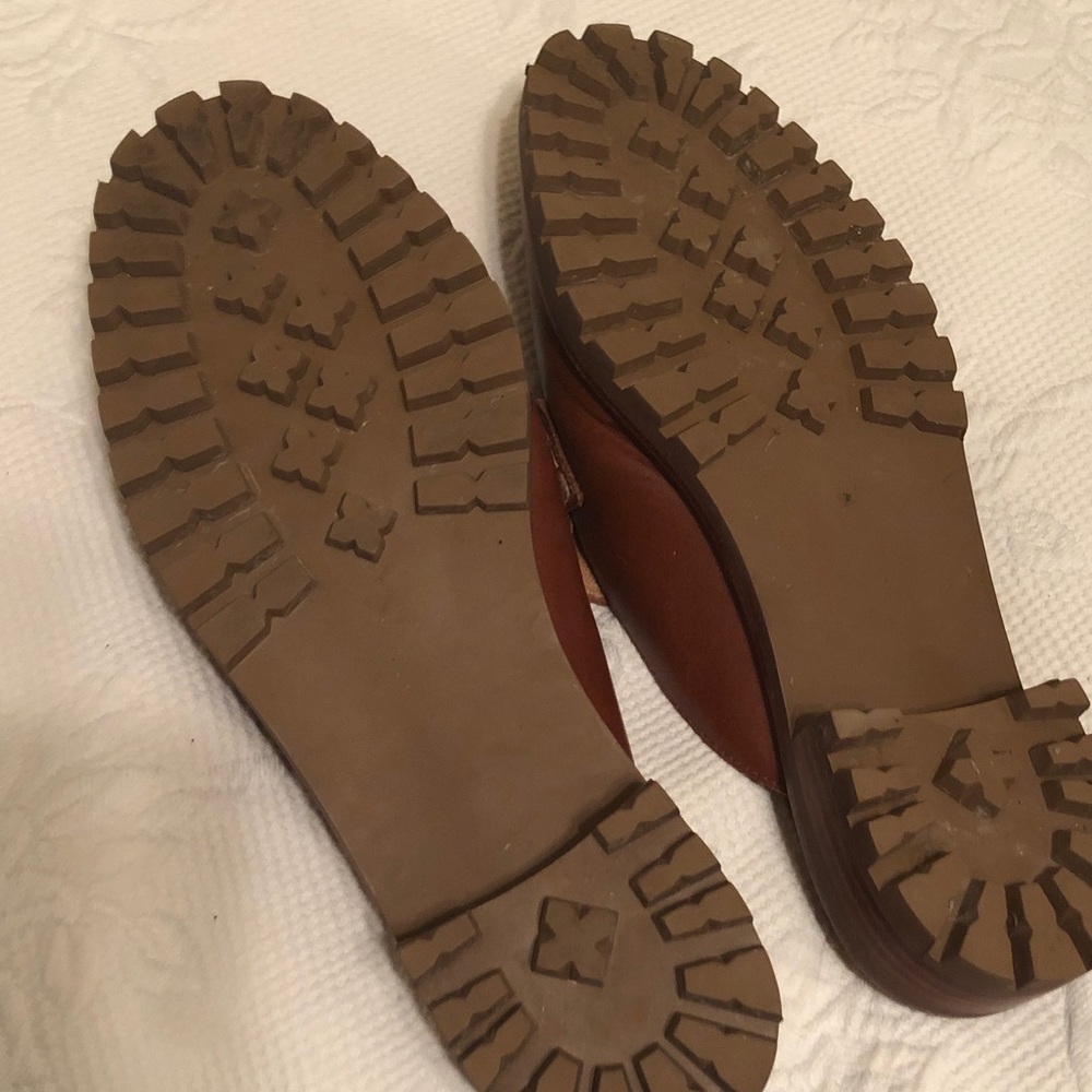 Madewell Brown Leather Slip-On Loafer Mules with lug sole - Picture 10 of 10